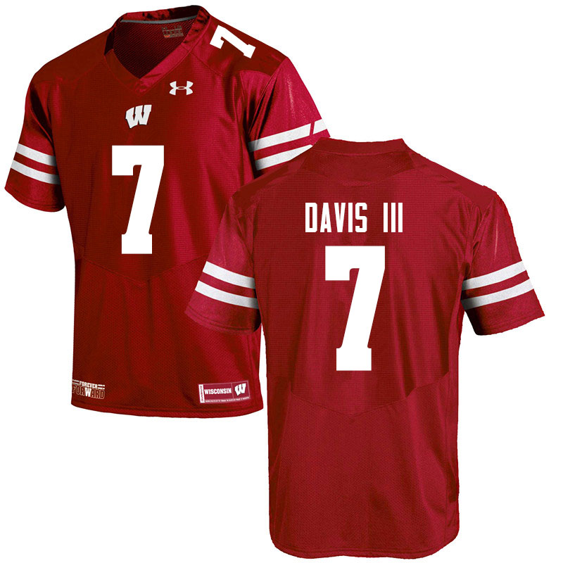 Men #7 Danny Davis III Wisconsin Badgers College Football Jerseys Sale-Red - Click Image to Close